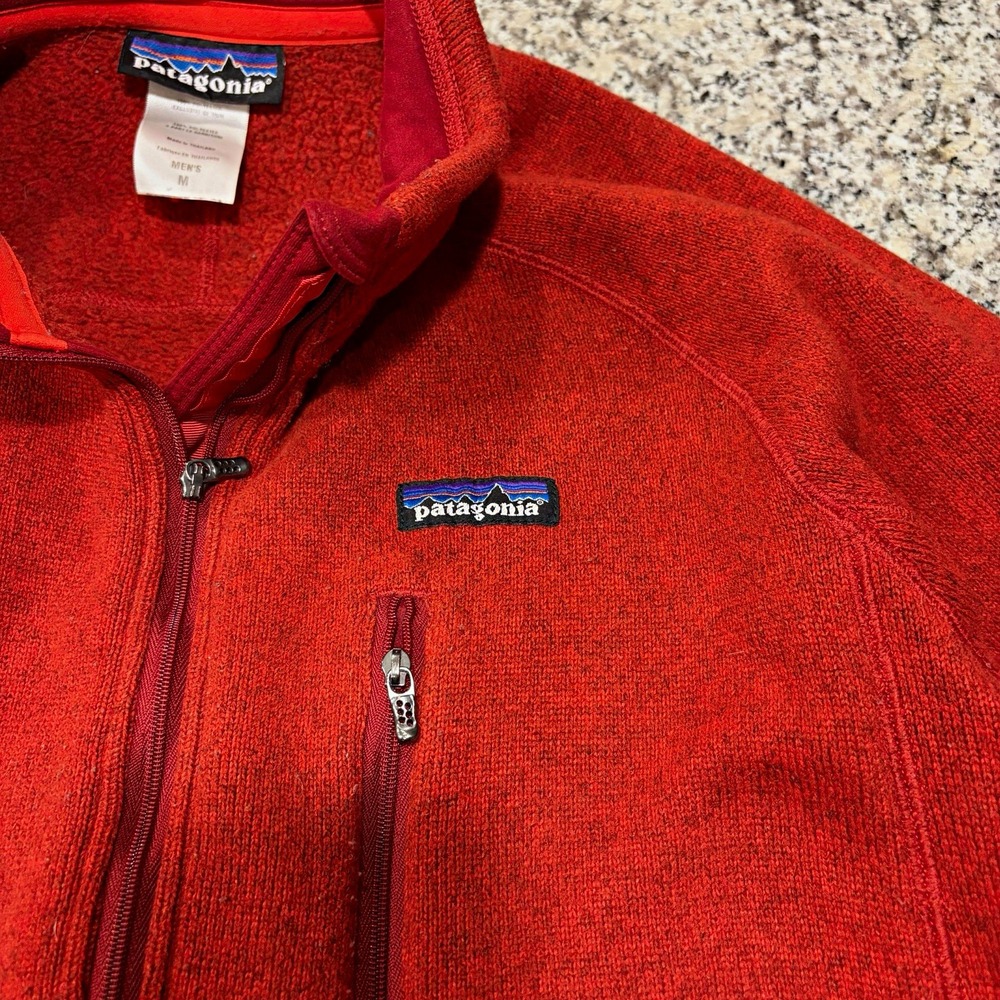 Patagonia Better Sweater Fleece Jacket Men's M Red Heather 1/4 Zip Pullover